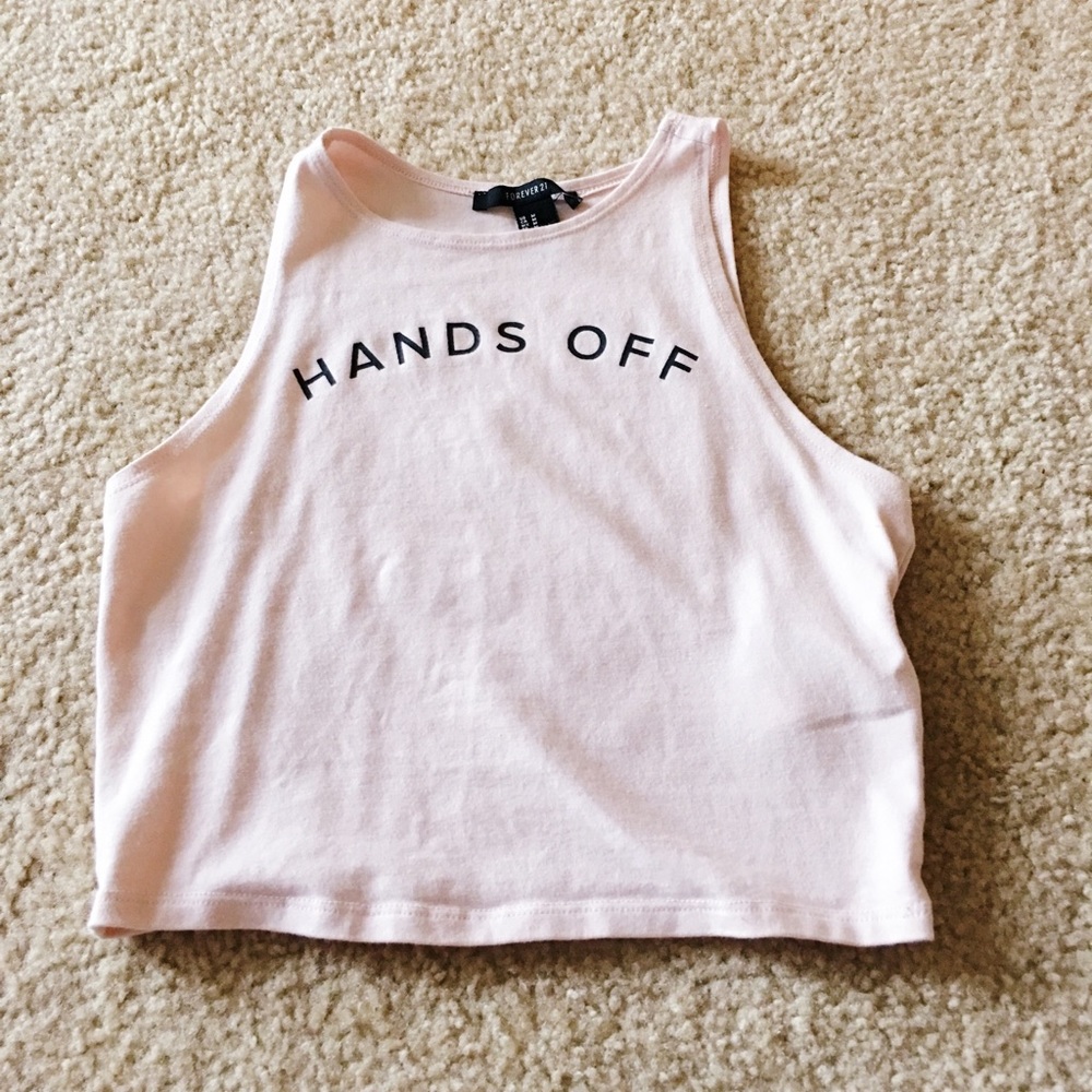 “Hands Off” Pink Muscle Crop Top